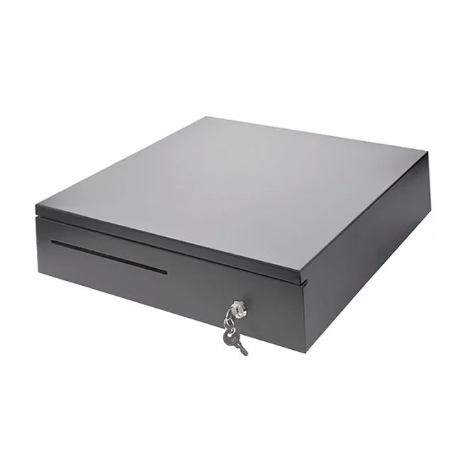 Горизонтальный денежный ящик PayTor HT-410P (черный, электромеханический, 5 ячеек для банкнот, 8 ячеек для монет, переходник, распиновка Штрих, 242512) картинка товара AuTrade.ru