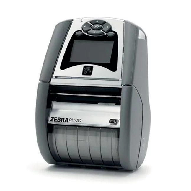 Мобильный принтер Zebra QLn320, Bluetooth 3.0, Mfi + Ethernet, DT/Linered Platen, 3/4'' Core, Media Width Sensor, плечевой ремень и клипса для ремня
