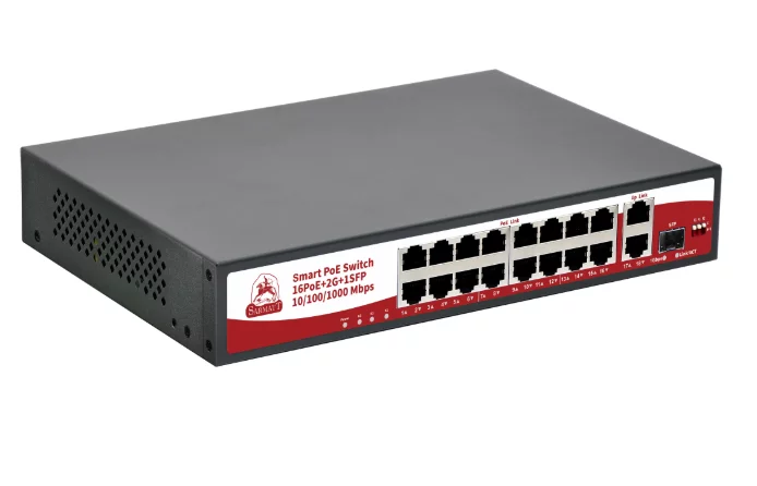 Сетевой коммутатор POE на 18 портов SR-PS1621GBL детальное фото